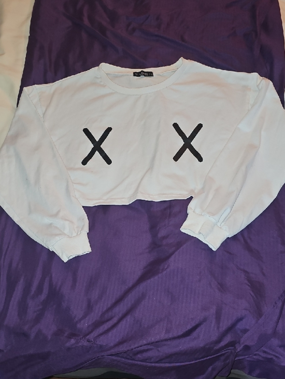 Zaful White Ribbed Crewneck Tee